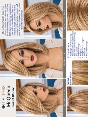 McQueen in Sunset Blonde by Belle Tress LUXE Collection-100% hand  tied